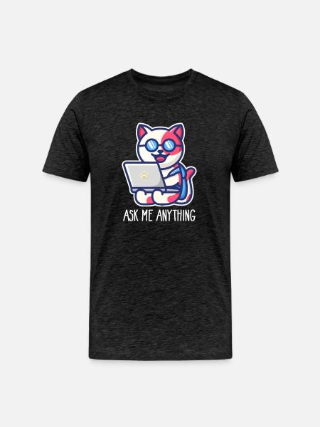 Prompt Engineer Ask Me Anything - Men's Premium Organic T-Shirt - charcoal grey