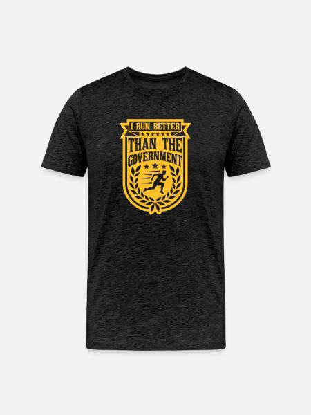 run better than government - Men's Premium Organic T-Shirt - charcoal grey