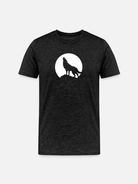 Howling Wolf - Men's Premium Organic T-Shirt - charcoal grey