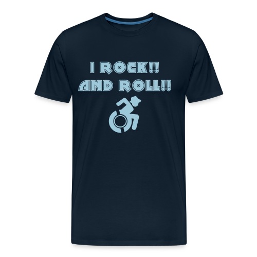 ROCK AND ROLL, Wheelchair fun, wheelchair action - Men's Premium Organic T-Shirt