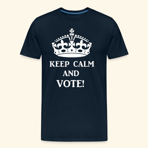 keep calm vote wht - Men's Premium Organic T-Shirt