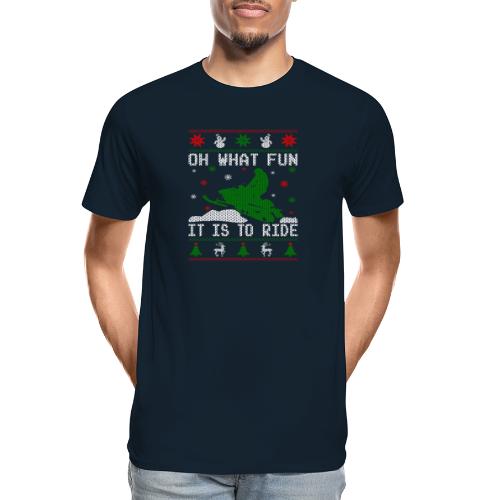 Oh What Fun Snowmobile Ugly Sweater style - Men's Premium Organic T-Shirt