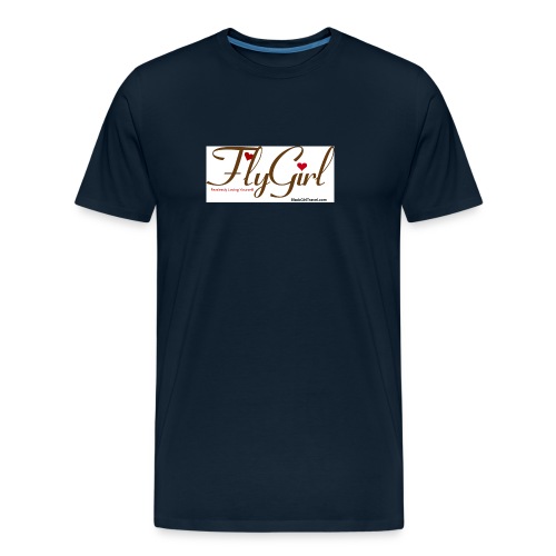 FlyGirlTextGray jpg - Men's Premium Organic T-Shirt