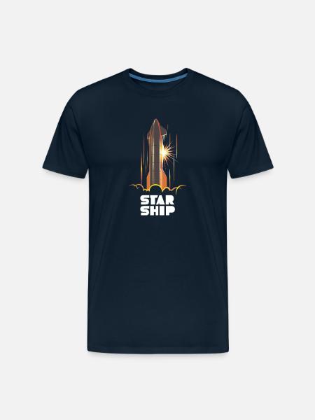 Star Ship Mars - Dark - Men's Premium Organic T-Shirt - deep navy