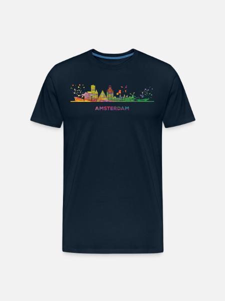 Amsterdamer Skyline Amsterdam - Men's Premium Organic T-Shirt - deep navy