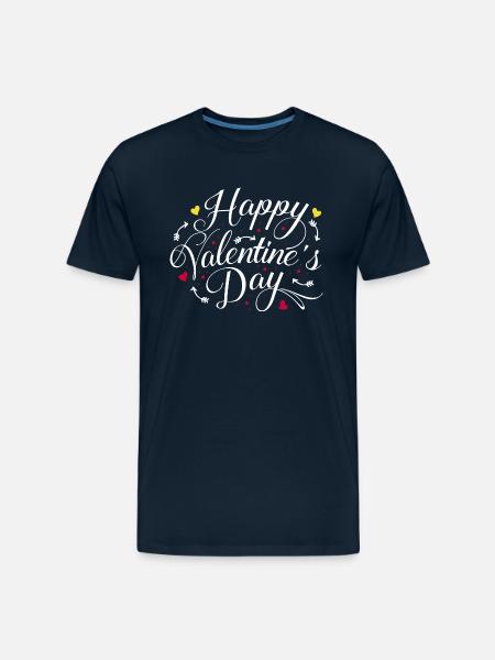 Happy Valentine's Day - Men's Premium Organic T-Shirt - deep navy