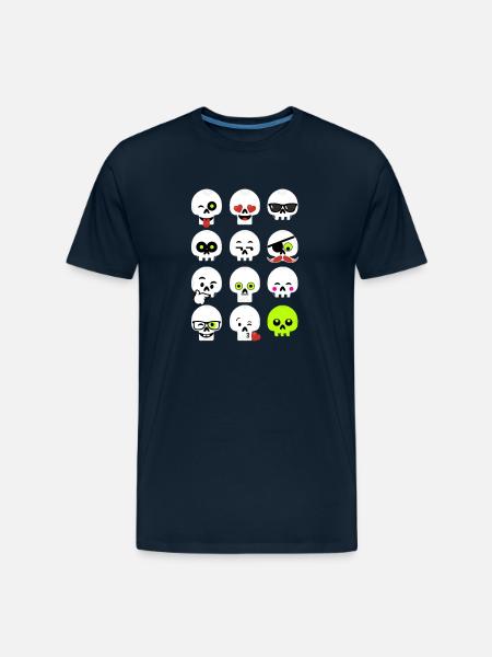 Faces Skull - Men's Premium Organic T-Shirt - deep navy