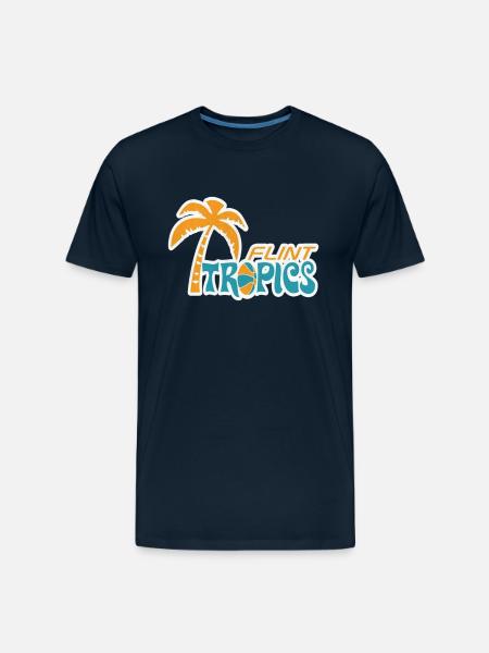 Flint Tropics Retro - Men's Premium Organic T-Shirt - deep navy