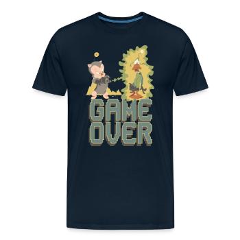 Looney Tunes Game Over - T-shirt écologique Premium pour hommes - bleu marine profond - Devant - AI Model Male 185 light (185cm)