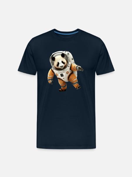 Panda Astronauts Suit - Men's Premium Organic T-Shirt - deep navy