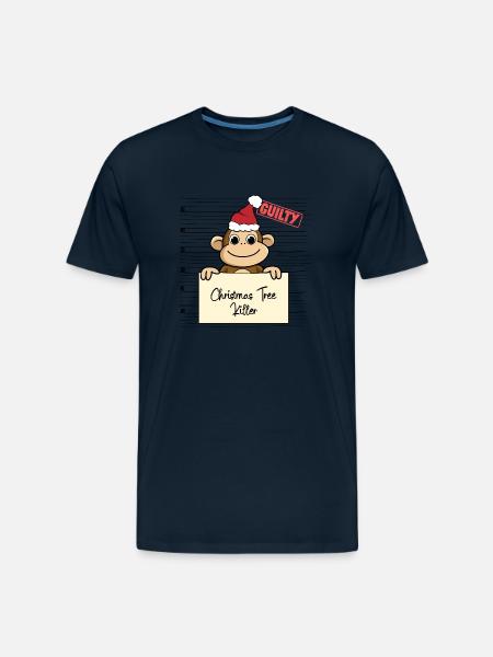 Monkey christmas funny prison - Men's Premium Organic T-Shirt - deep navy