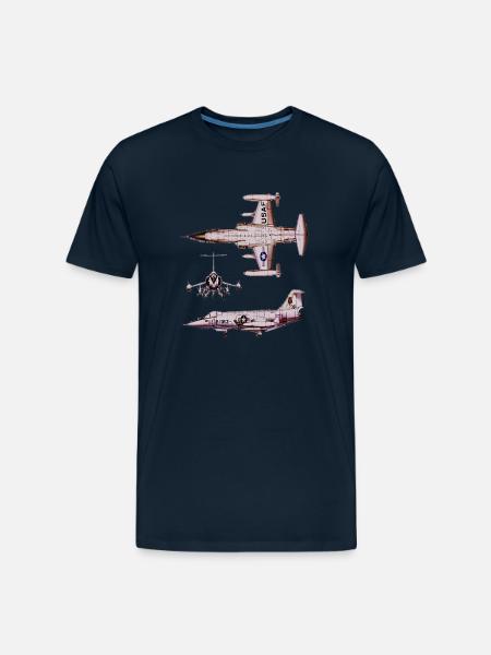Retro USAF Jet Silhouettes - Men's Premium Organic T-Shirt - deep navy