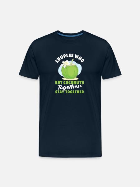 Coconut Couple - Men's Premium Organic T-Shirt - deep navy
