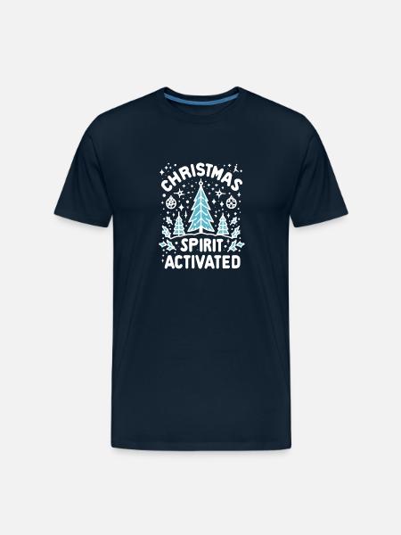 Christmas Spirit Activated - Men's Premium Organic T-Shirt - deep navy