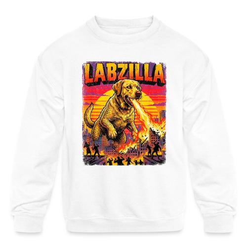 Labzilla Giant Yellow Labrador Monster Tee - Kids' Crewneck Sweatshirt