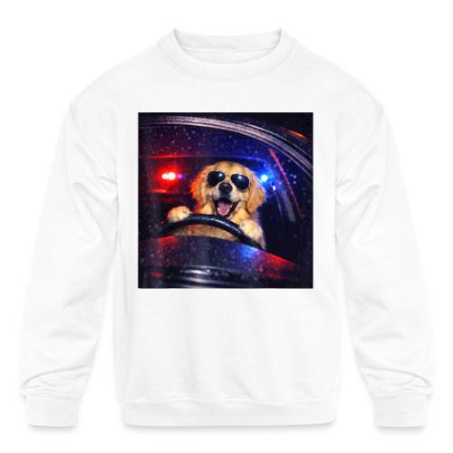 Funny Police Golden Retriever Meme Tee - Kids' Crewneck Sweatshirt