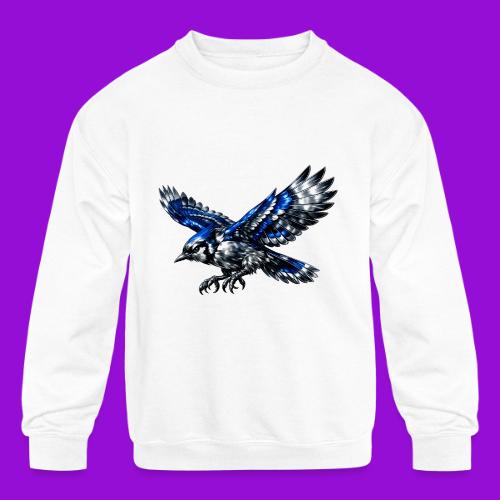 Silver Blue Jay Dive - Kids' Crewneck Sweatshirt