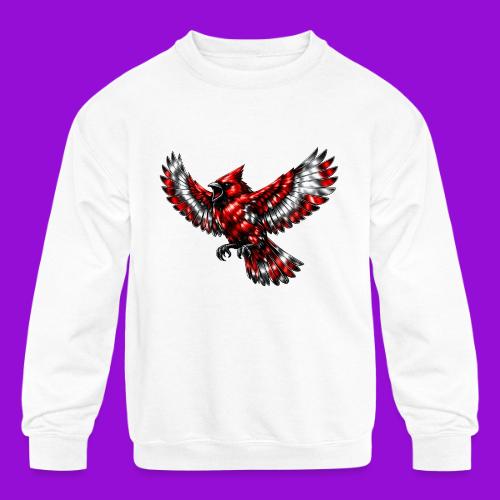 Silver Cardinal in Flight - Kids' Crewneck Sweatshirt