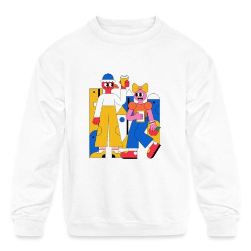 Bold Geometric Duo Pop Art - Kids' Crewneck Sweatshirt