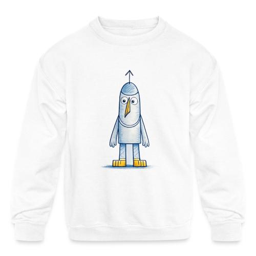 Funny Doodle Bird Character - Kids' Crewneck Sweatshirt