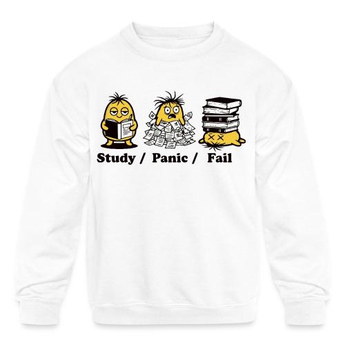 Funny Student Study Panic Fail Back To School - Kids' Crewneck Sweatshirt