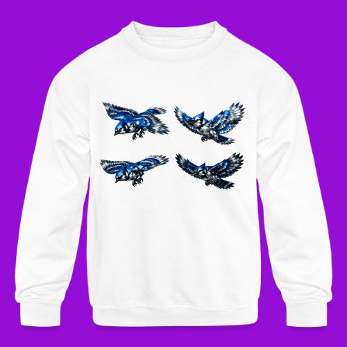 Silver Blue Jay Flight Stages - Kids' Crewneck Sweatshirt