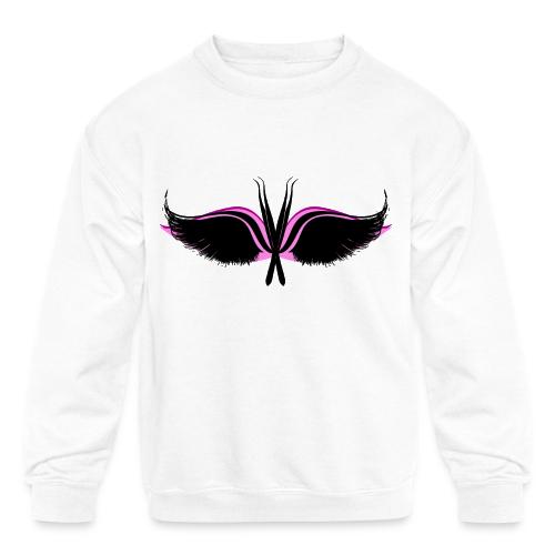 Lash Tweezer Wings black - Kids' Crewneck Sweatshirt