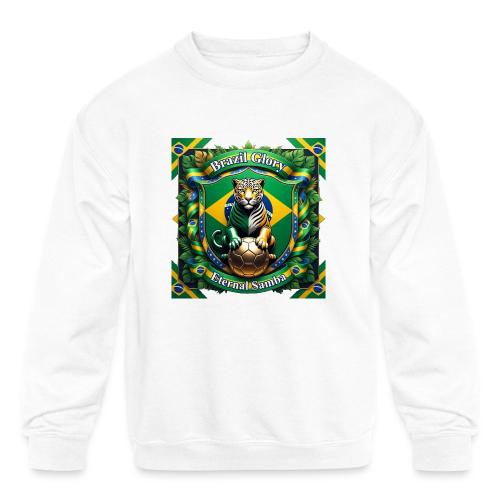 Brazil Jaguar Glory T-Shirt, Flag Pride Badge Gift - Kids' Crewneck Sweatshirt