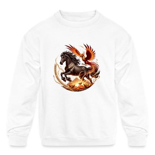 Year of the Horse Phoenix T Shirt, Lunar NY Gift - Kids' Crewneck Sweatshirt