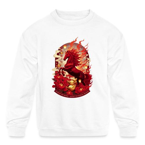 Year of the Horse Ascent T Shirt, Lunar New Year - Kids' Crewneck Sweatshirt