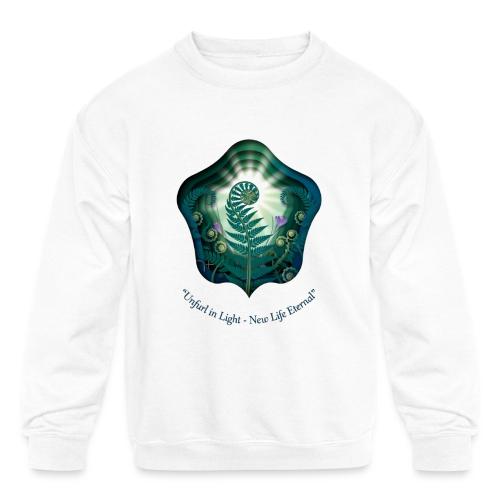 Easter Unfurl in Light Resurrection T Shirt, Gift - Kids' Crewneck Sweatshirt