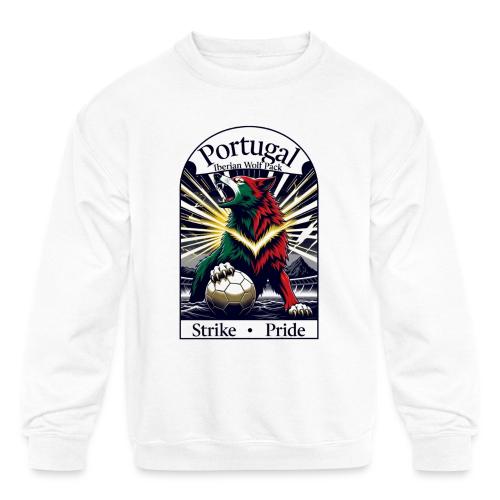 Portugal Iberian Wolf Soccer T Shirt, Pride Gift - Kids' Crewneck Sweatshirt