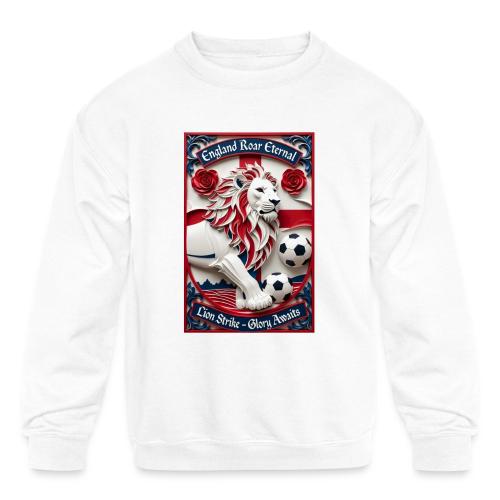England Lion Soccer T Shirt, Football Pride Gift - Kids' Crewneck Sweatshirt