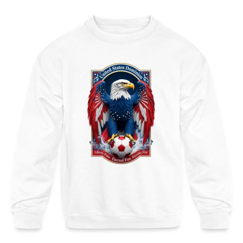 USA Eagle Emblem T Shirt, USA Soccer Pride Gift - Kids' Crewneck Sweatshirt