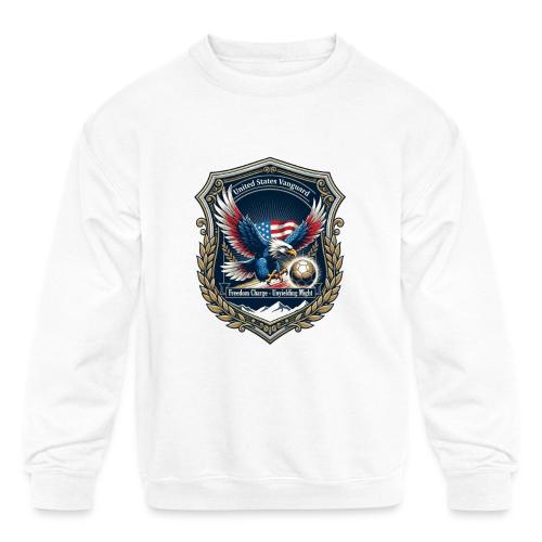 USA Eagle Vanguard T-Shirt,American Flag PrideGift - Kids' Crewneck Sweatshirt