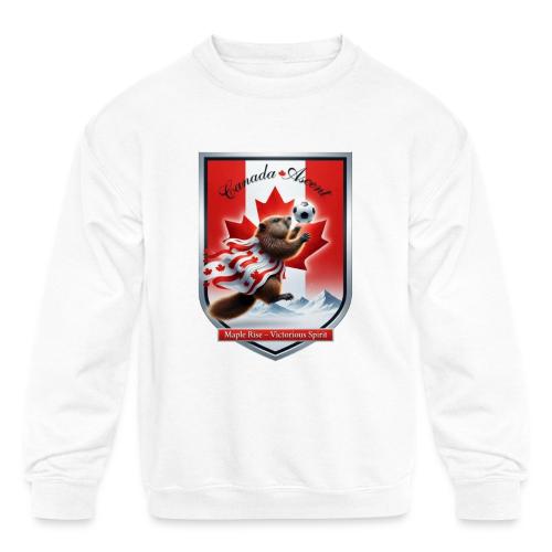 Canada Beaver Ascent T-Shirt, Canadian Pride Gift - Kids' Crewneck Sweatshirt