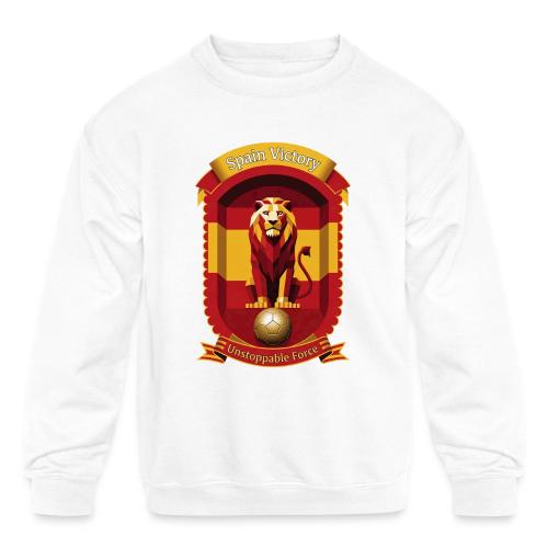 Spain Lion Victory T-Shirt, Flag Pride Crest Gift - Kids' Crewneck Sweatshirt