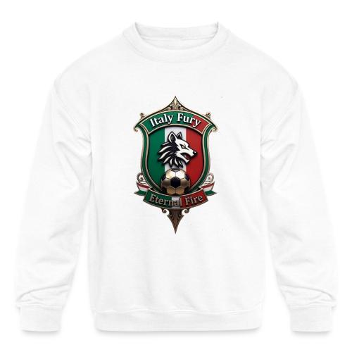 Italy heritage Wolf Fury Tee, Pride Badge Gift - Kids' Crewneck Sweatshirt
