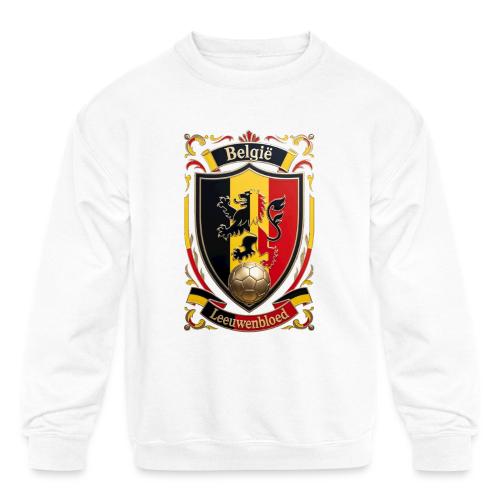 Belgium Lion Crest T-Shirt, Belgian Flag Gift - Kids' Crewneck Sweatshirt