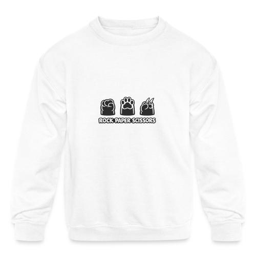 Playful Dog Paw Rock Paper Scissors - Kids' Crewneck Sweatshirt