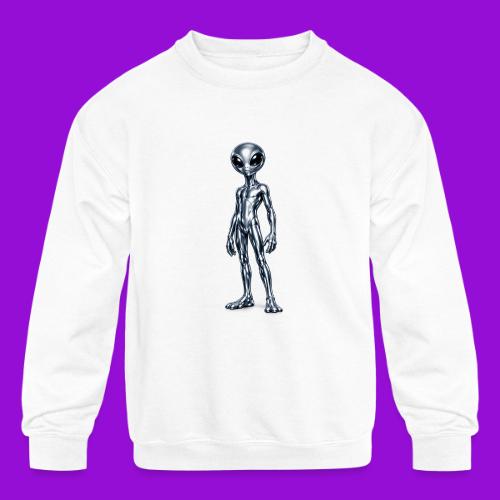 Silver Alien - Kids' Crewneck Sweatshirt