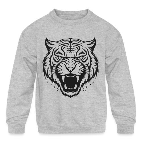 Wild Tiger Fashion, the fury of the feline tiger. - Kids' Crewneck Sweatshirt