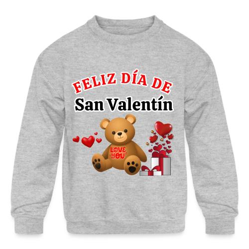 Valentine's Day Celebration Bears Love Hearts. - Kids' Crewneck Sweatshirt