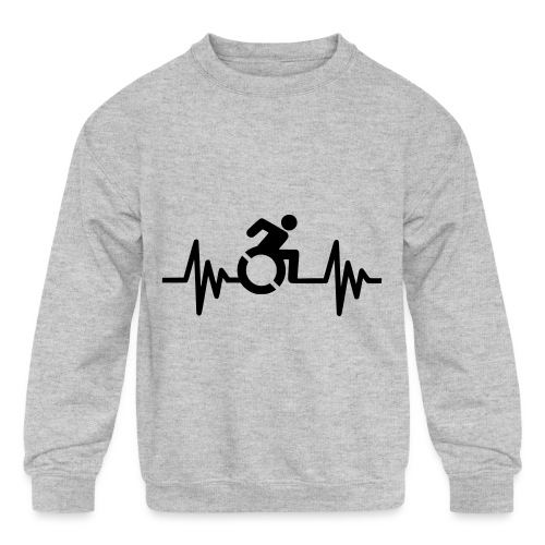 Wheelchair user with a heartbeat * - Kids' Crewneck Sweatshirt