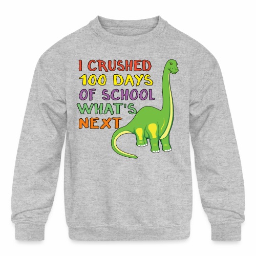 100 Days of School Dinosaur 100th Day Student Kids - Kids' Crewneck Sweatshirt