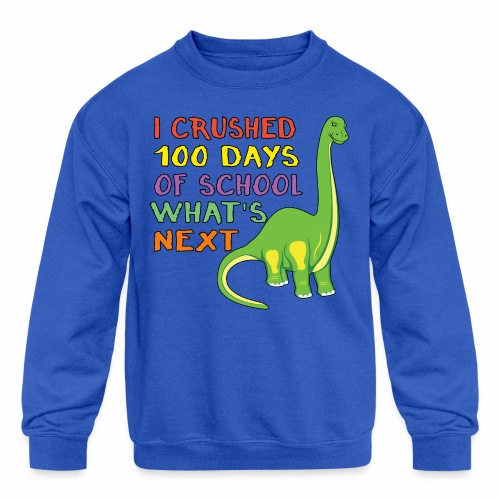 100 Days of School Dinosaur 100th Day Student Kids - Kids' Crewneck Sweatshirt