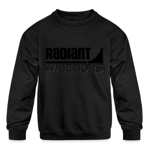 warrior logo transparent black font - Kids' Crewneck Sweatshirt