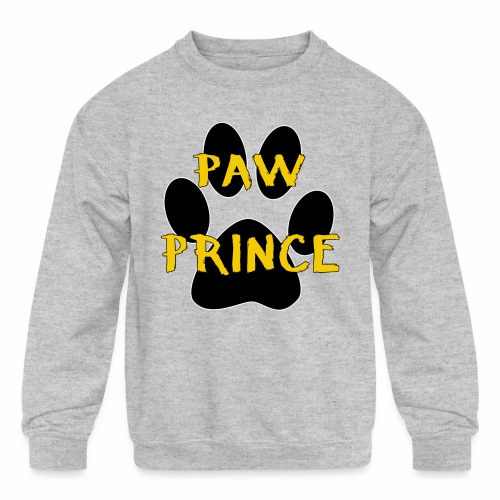 Paw Prince Funny Pet Footprint Animal Lover Pun - Kids' Crewneck Sweatshirt