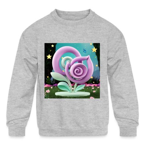 Lila Bloom | Double Floral Eco-Inspired Art - Kids' Crewneck Sweatshirt