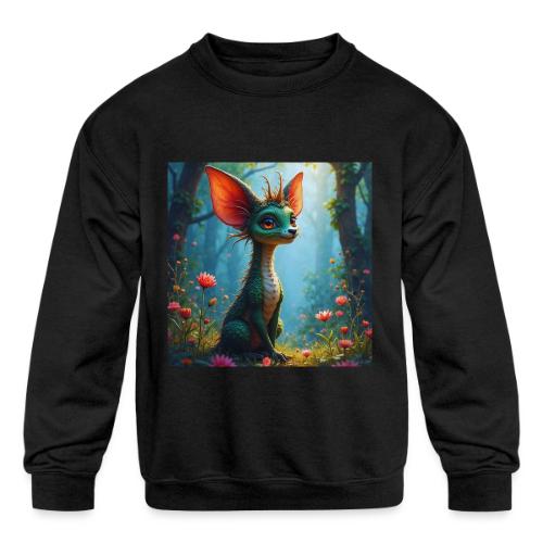 Fantasy Forest Character with Magical Vibe - Kids' Crewneck Sweatshirt